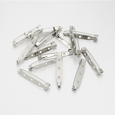 Iron Brooch Pin Back Safety Catch Bar Pins with 3 Holes IFIN-A171-04H-1