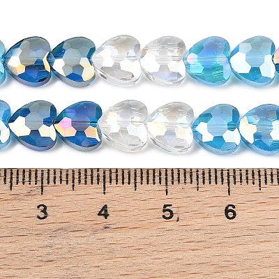 Electroplate Transparent Glass Beads Strands GL-CBADAFE-01E-1
