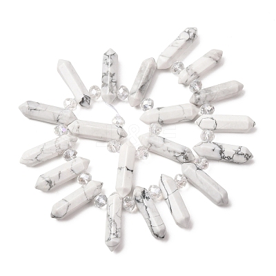 Natural Howlite Double Terminated Point Beads Strands G-H069-B12-01A-1