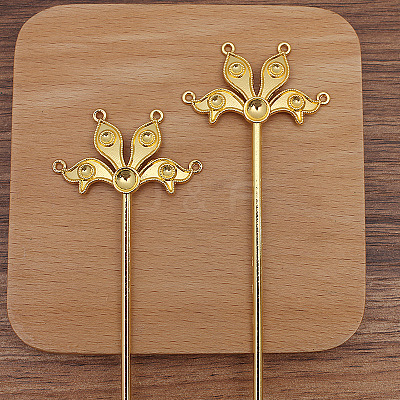 Flower Alloy Hair Sticks Findiong PW-WG86263-01-1