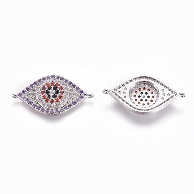 Brass Micro Pave Cubic Zirconia Links connectors ZIRC-K081-80P-1