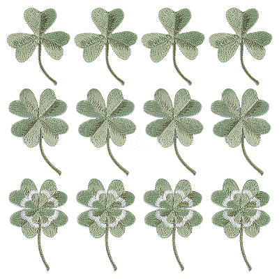 12Pcs 3 Styles Computerized Embroidery Cloth Iron On/Sew on Patches CLOV-WR0001-01-1