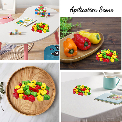 3 Bags 3 Colors Mini Foam Imitation Bell Pepper AJEW-CA0003-76-1