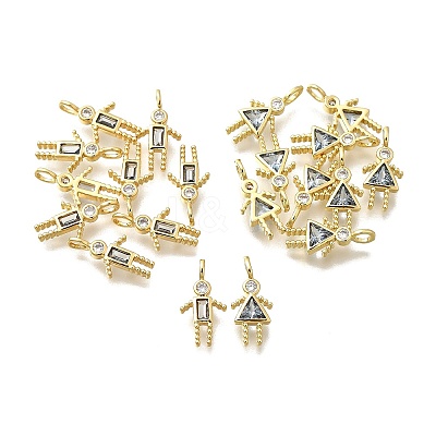 Brass Micro Pave Cubic Zirconia Pendants KK-D339-02G-03-1