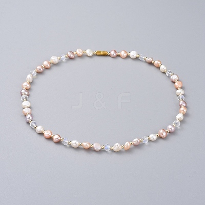 Cultured Freshwater Pearl Beaded Necklaces NJEW-JN02663-1