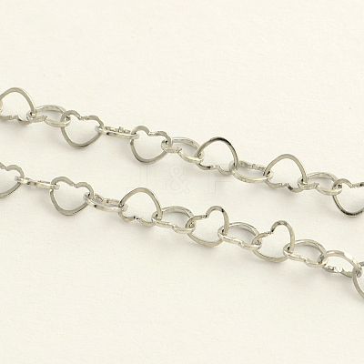 Tarnish Resistant 304 Stainless Steel Heart Link Chains CHS-R009-06-1