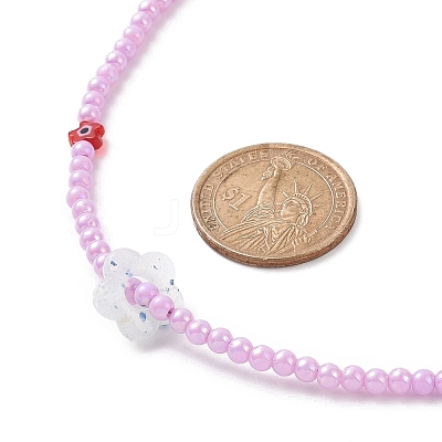 Opaque Acrylic Beaded Bracelets NJEW-JN04174-1