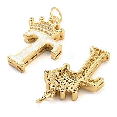 Brass Micro Pave Clear Cubic Zirconia Pendants KK-G498-01T-02-1