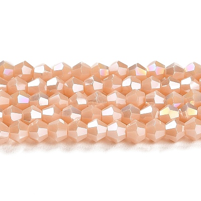 Opaque Solid Color Electroplate Glass Beads Strands LS-EGLA-A039-P4mm-B06-1