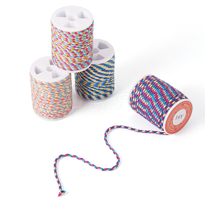 4 Rolls 4 Colors 4-Ply Polycotton Cord with Metallic Thread OCOR-TA0003-33A-1