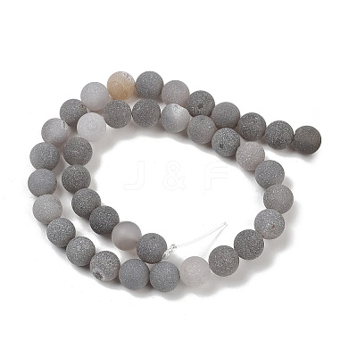 Natural Druzy Agate Beads Strands G-NH0024-A02-10mm-1