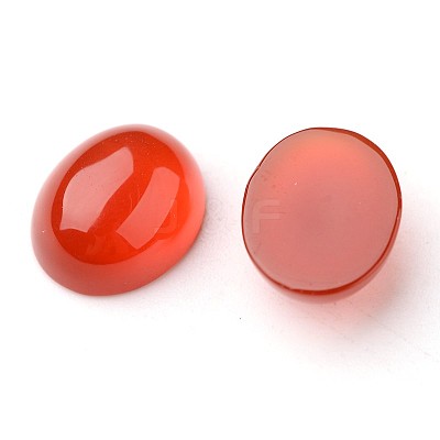 Grade A Natural Red Agate Oval Cabochons G-L394-11B-10x8mm-1