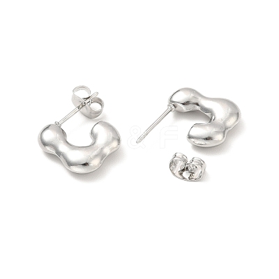 Non-Tarnish 304 Stainless Steel Rectangle Stud Earrings EJEW-P202-06P-1