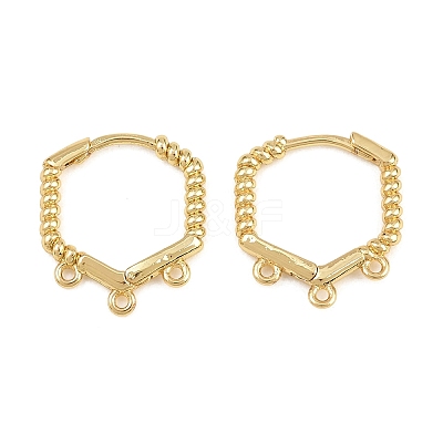 Brass Huggie Hoop Earring Findings KK-H292-37G-02-1