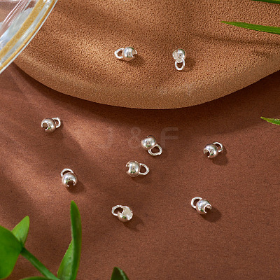 10Pcs 925 Sterling Silver Bead Tips Knot Covers STER-TA0001-50-1