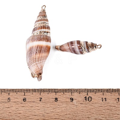 Electroplate Natural Spiral Shell Big Pendants SSHEL-Q100-27KCG-1
