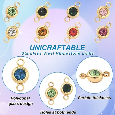 20Pcs 10 Colors 304 Stainless Steel Rhinestone Links/Connectors STAS-YW0010-11-1