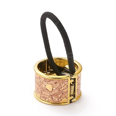 Alloy Ponytail Cuff Rubber Elastic Hair Ties OHAR-P018-A01-1