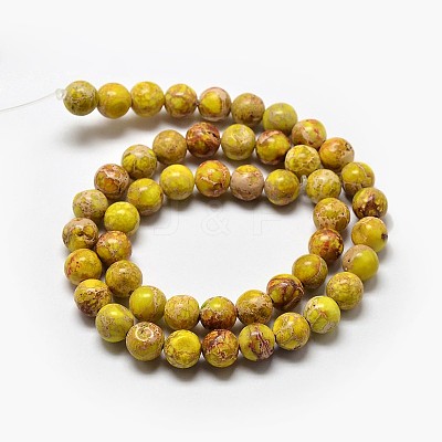 Natural Imperial Jasper Beads Strands X-G-I122-8mm-03-1