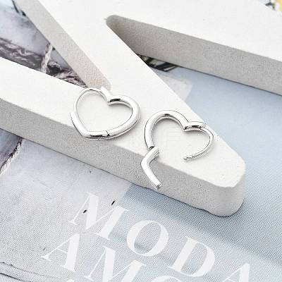 925 Sterling Silver Hoop Earrings EJEW-R001-01S-1