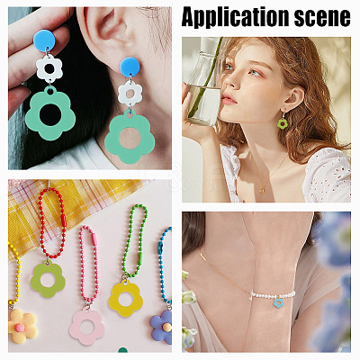 40Pcs 5 Colors Baking Paint Alloy Pendants FIND-AR0003-75-1