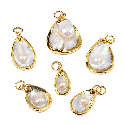 Natural White Shell Pendants SHEL-S278-075-1