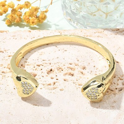 Brass Micro Pave Clear Cubic Zirconia Bracelets BJEW-M053-03G-1