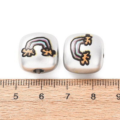 Plating Acrylic European Beads AC-CBA655C-11-1