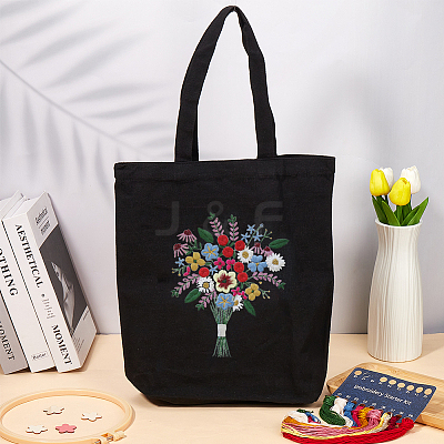 1 Set DIY Tote Bag Embroidery Kit DIY-CP0011-21A-1