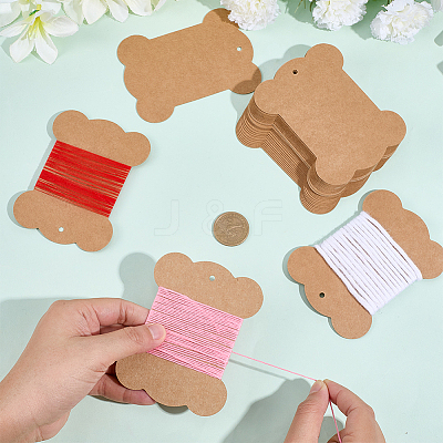 Bone Shape Kraft Paper Card AJEW-WH20816-095-1