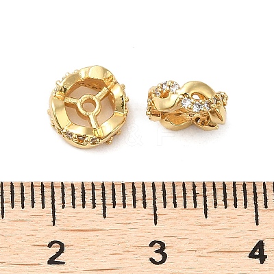 Rack Plating Brass Cubic Zirconia Beads KK-K349-04G-1