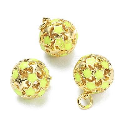 Brass Enamel Charms KK-A153-02G-1
