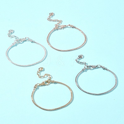 4Pcs 4 Colors Brass European Style Bracelet Making MAK-FS0001-04-1