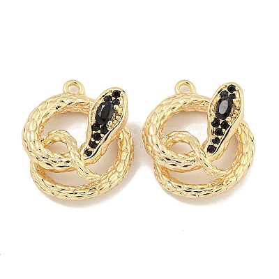 Brass Micro Pave Cubic Zirconia Pendants KK-S386-23G-01-1