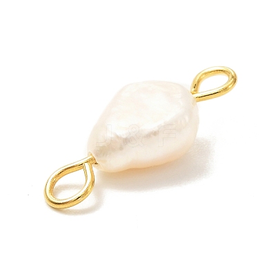 Natural Cultured Freshwater Pearl Beads Links Connectors PALLOY-JF00943-02-1