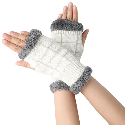 Acrylic Fiber Yarn Knitting Fingerless Gloves COHT-PW0002-08A-1