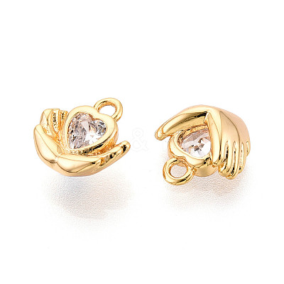 Brass Pave Cubic Zirconia Charms X1-KK-N263-100G-1