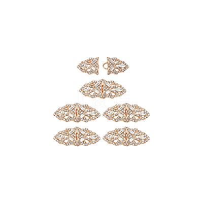 6Pcs Zinc Alloy Rhinestone Snap Lock Clasps FIND-FG0003-46A-1