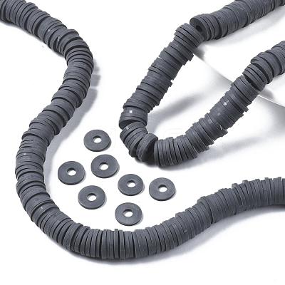 Flat Round Handmade Polymer Clay Beads CLAY-R067-10mm-41-1