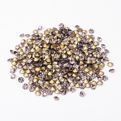 Back Plated Grade A Diamond Glass Pointed Rhinestone LS-RGLA-SS12-003-1