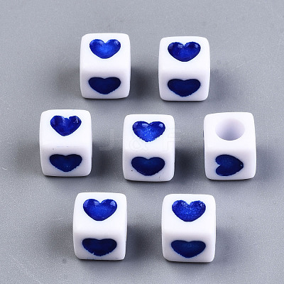 Opaque Acrylic European Beads X-OPDL-S078-09-1