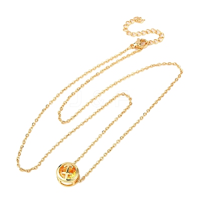 Brass Pave Cubic Zirconia Birth Stone Constellation Pendant Cable Chain Necklaces LS-NJEW-D334-01G-04-1