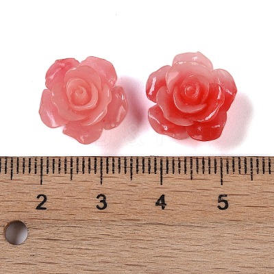 Synthetic Coral 3D Flower Rose Beads CORA-A005-14mm-32-1