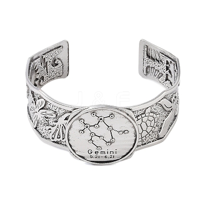 Constellation Alloy Open Cuff Bangles for Women Men LS-BJEW-C064-01AS-06-1