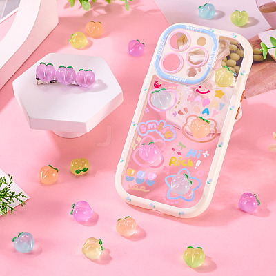 50Pcs 5 Colors Luminous Translucent Resin Decoden Cabochons RESI-TA0004-34-1