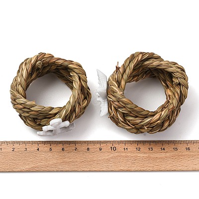 5Pcs 5 Styles Gourd Grass with Opaque Resin Napkin Rings AJEW-PH01702-1