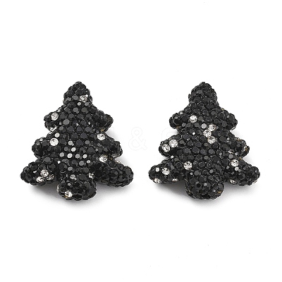 Christmas Tree Polymer Clay Rhinestone Beads CLAY-NH0001-14D-1
