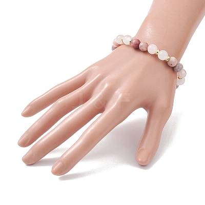 Natural Mixed Gemstone Round Beads Stretch Bracelets for Women BJEW-JB12631-04-1
