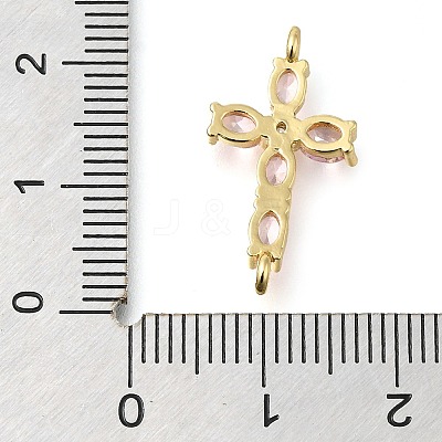 Brass Pave Cubic Zirconia Connector Charms KK-M101-03A-G02-1