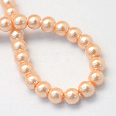 Baking Paint Pearlized Glass Pearl Round Bead Strands HY-Q003-4mm-18-1